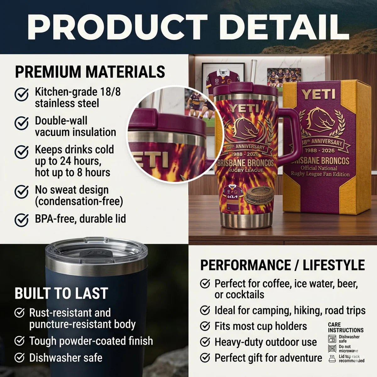 Brisbane Broncos Anniversary Tumbler