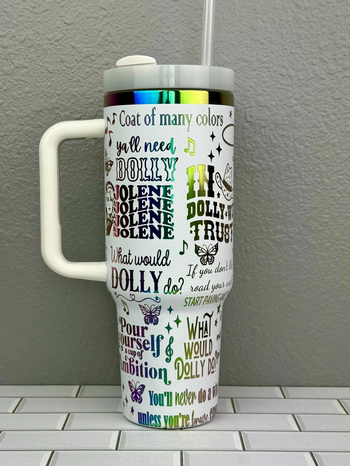Dolly Parton Music Custom Stanley Cup Tumbler V5