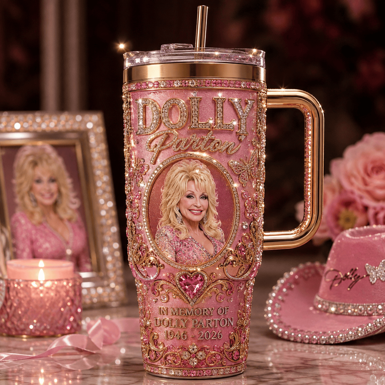 Dolly Parton Music Custom Stanley Cup Tumbler V3