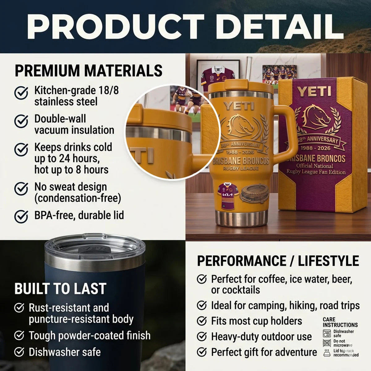 Brisbane Broncos Anniversary Tumbler V3
