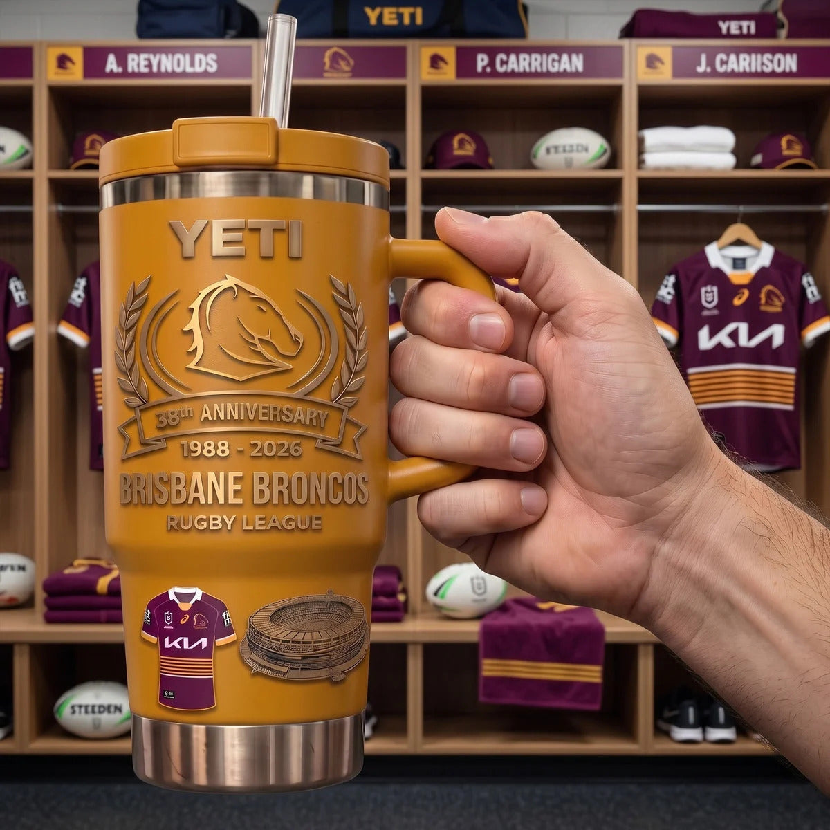 Brisbane Broncos Anniversary Tumbler V3