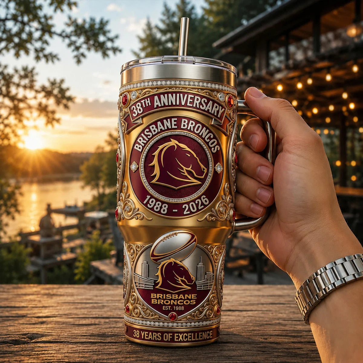 Brisbane Broncos Anniversary Tumbler V7